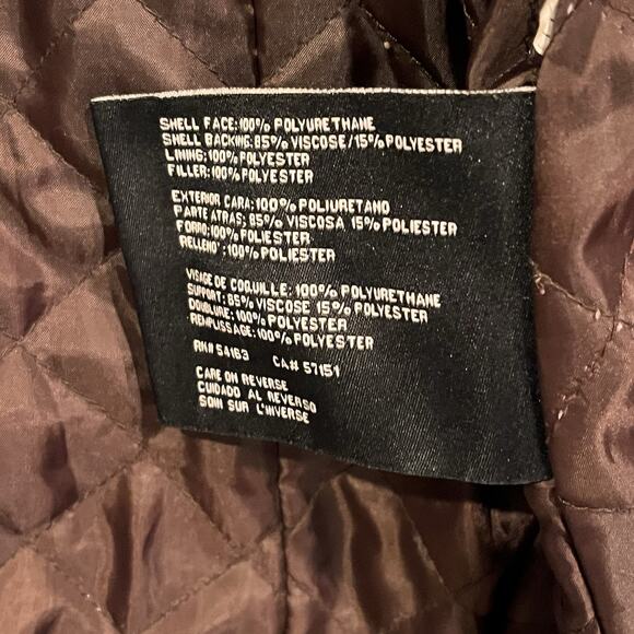 Guess Brown Moto Jacket Womens Medium Vintage Lined Zip Sleeves Pockets - Picture 4 of 15